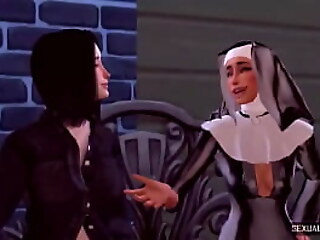 Transsexual nun gets down and dirty with a fellow believer, igniting a passionate encounter.